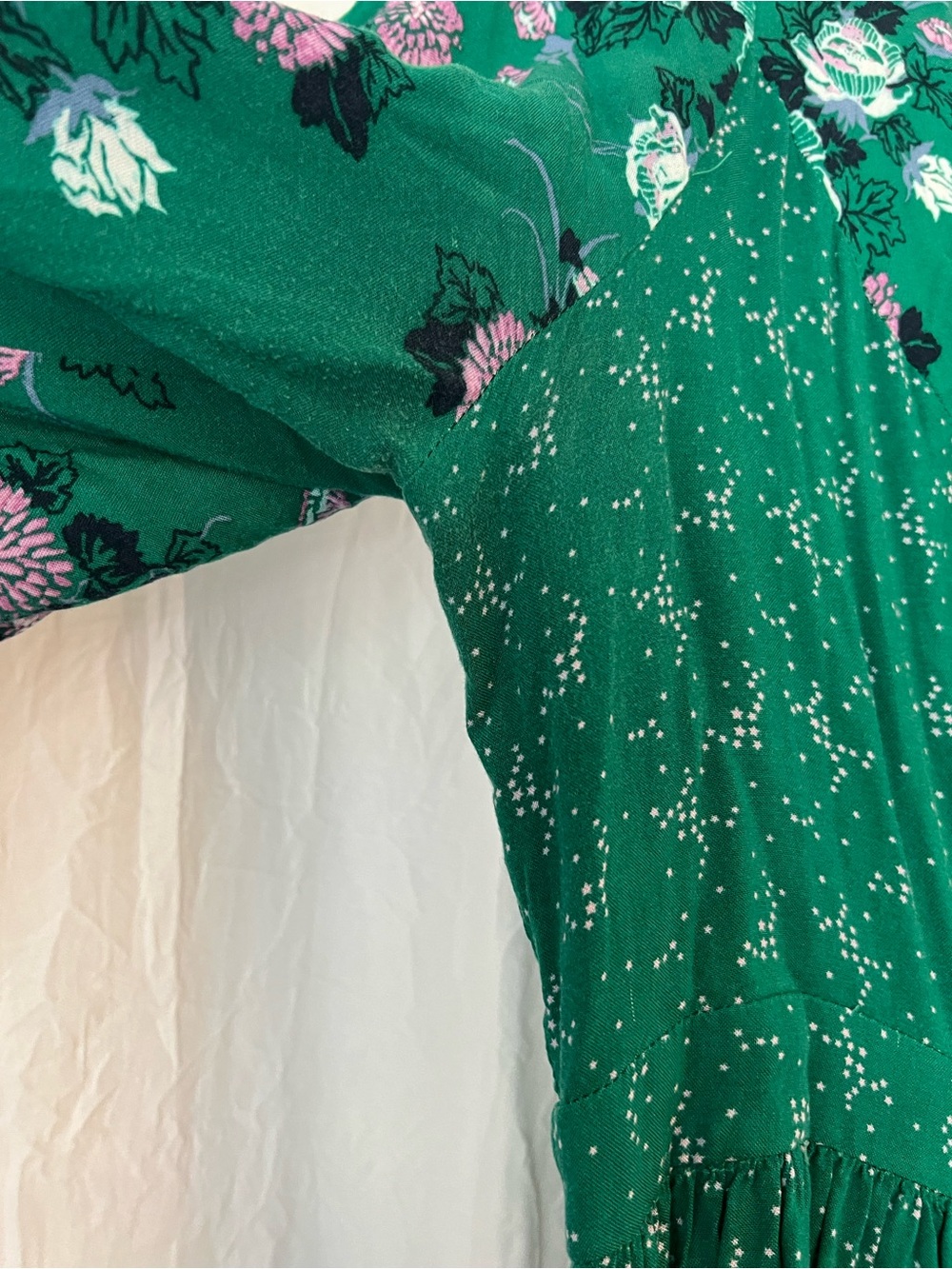 Modcloth Emerald Green Floral Tie-Neck Maxi Dress - Picture 6 of 9